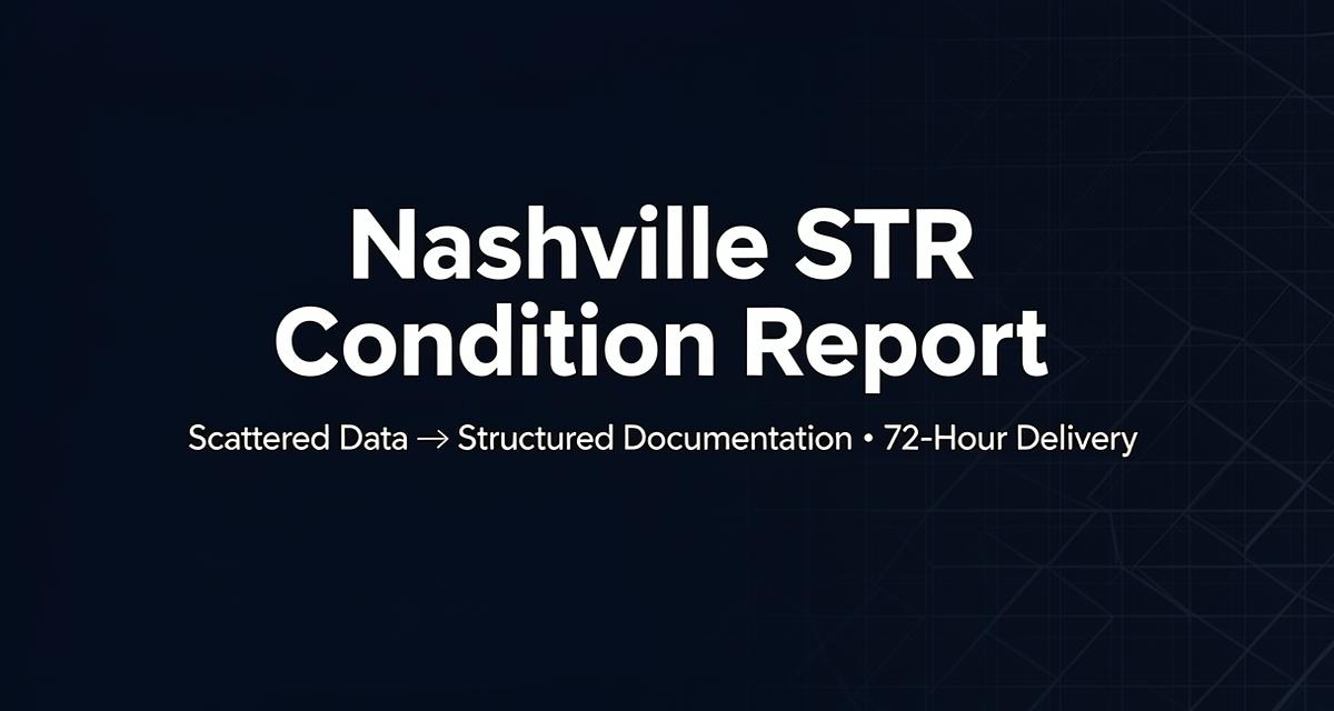 Str Report Full Form STR Condition Report | Faster Underwriting, Defensible Documentation